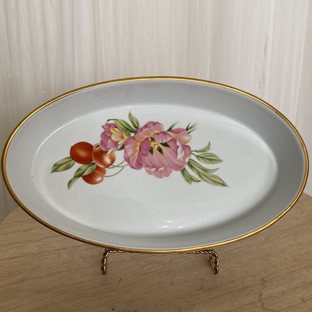 Royal Worcester fine porcelain oval dish